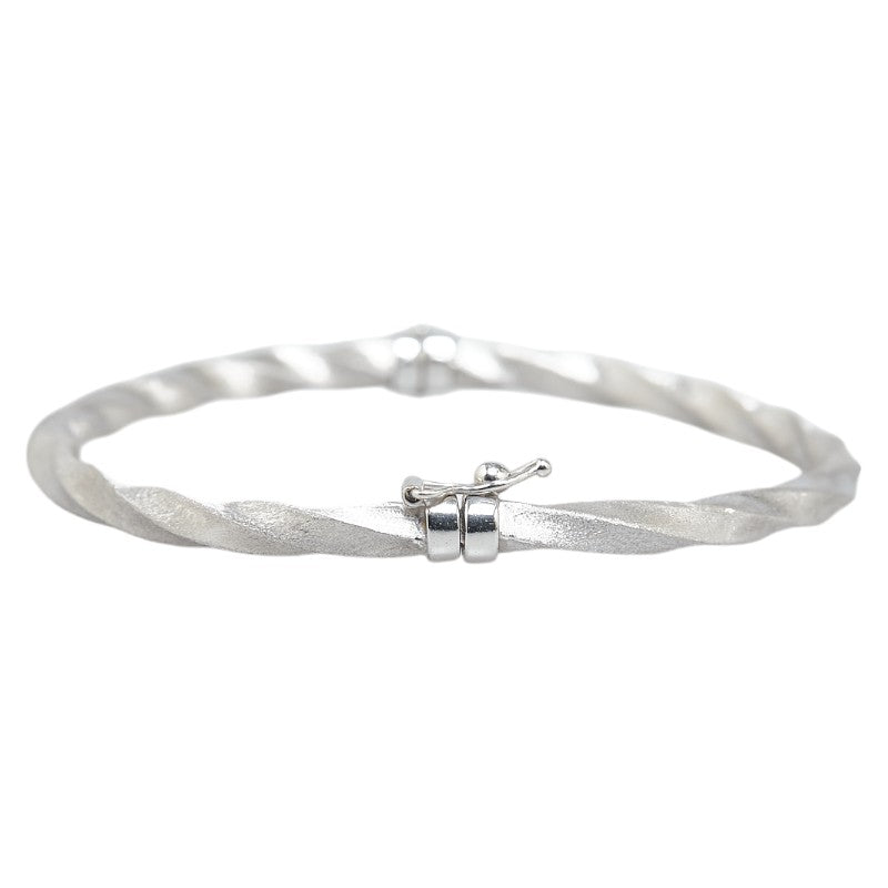 K18WG White Gold Twist Bangle Bracelet