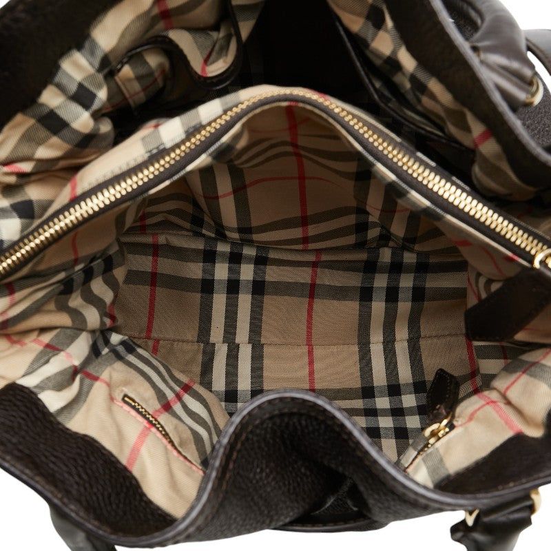 Burberry Nova Check Leather Handbag