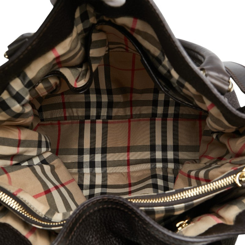 Burberry Nova Check Leather Handbag