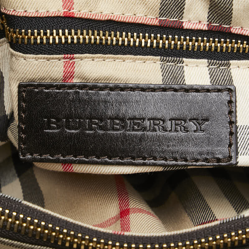 Burberry Nova Check Leather Handbag