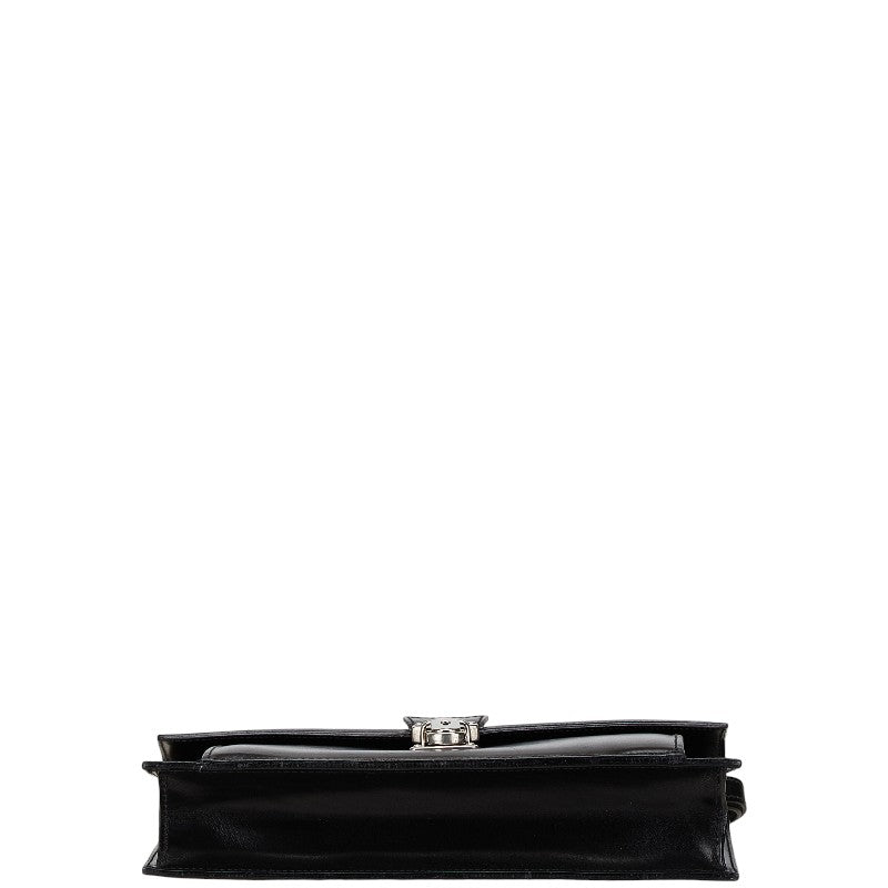 Fendi Leather Clutch Bag Black Silver