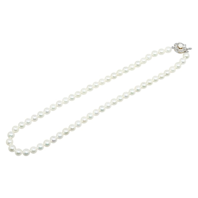 Sterling Silver Akoya Pearl Necklace in Great Condition