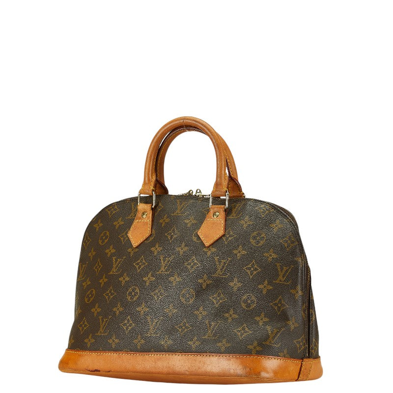 Louis Vuitton Alma Handbag Brown PVC Leather