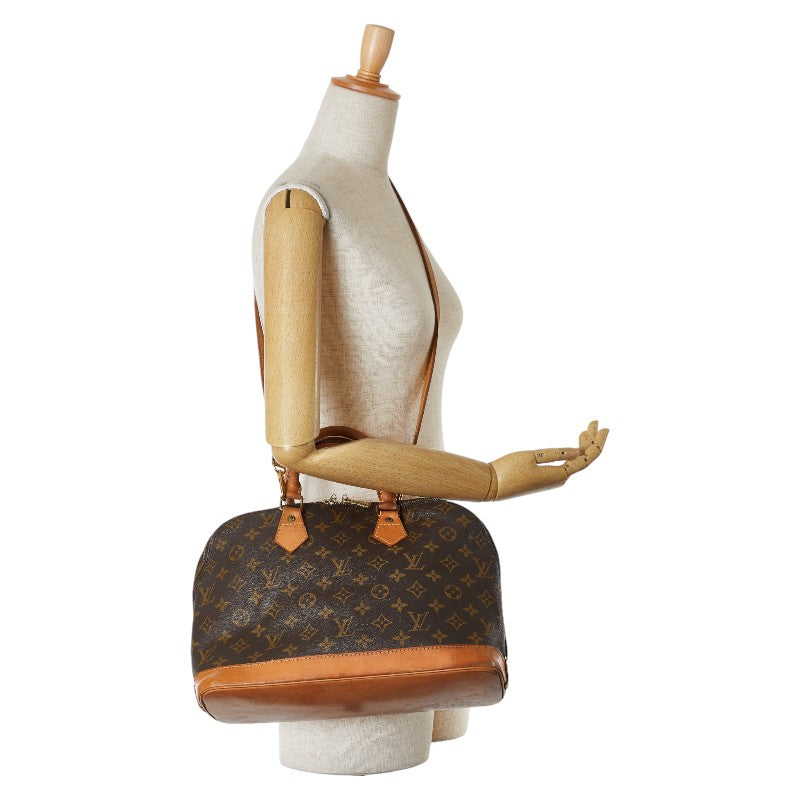 Louis Vuitton Alma Handbag Brown PVC Leather