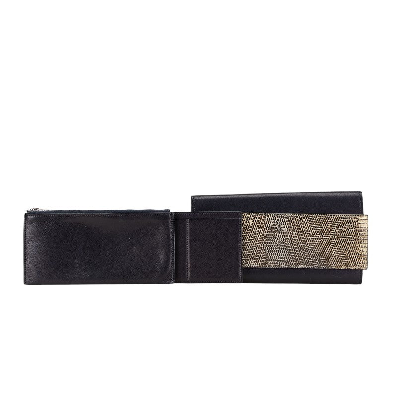 Hermes Passant Long Wallet Indigo Lizard