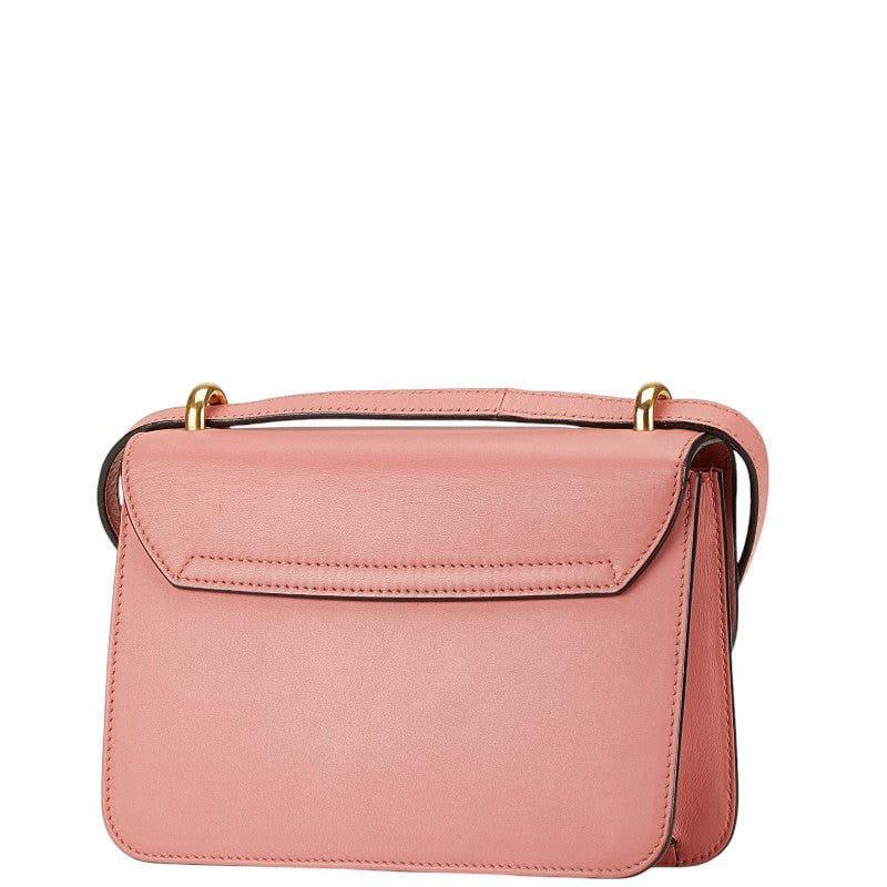 Gucci Pink Leather Shoulder Bag with Faux Pearls