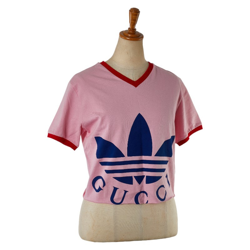 Gucci Adidas Collab Logo Print Cropped T-Shirt