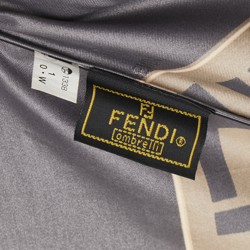 Fendi Nylon Zucca Folding Umbrella Brown Black