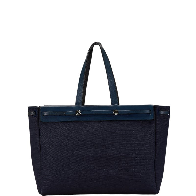 Hermes Canvas Leather Cabas GM Tote Bag