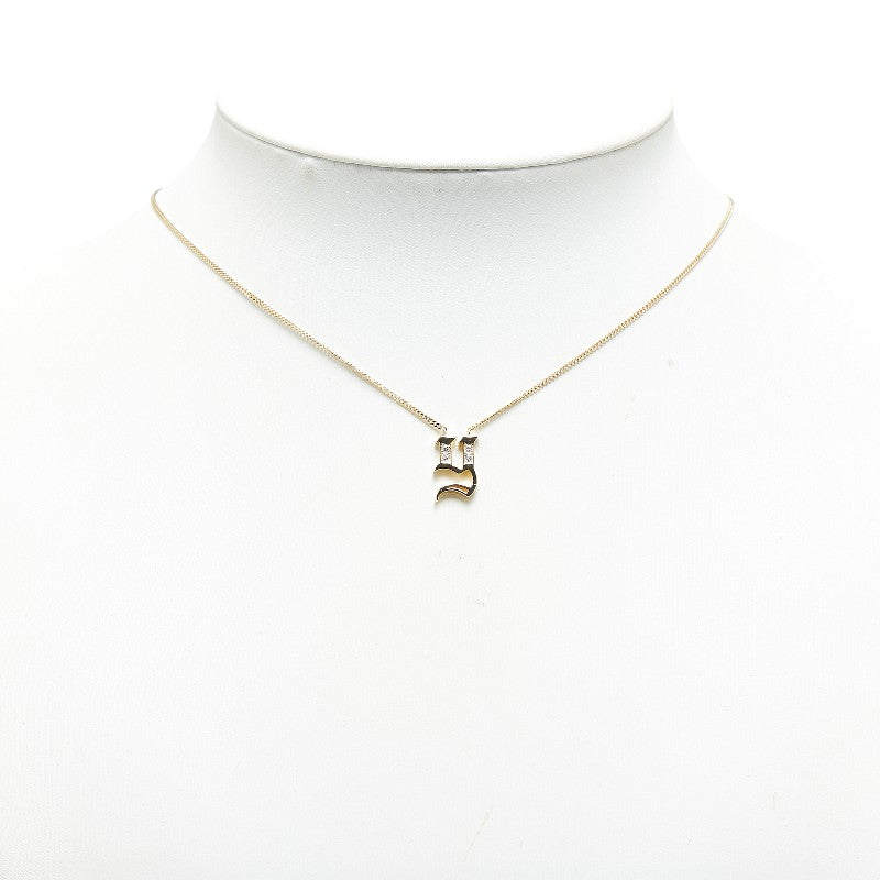 K18YG Yellow Gold Diamond Initial Y Pendant Necklace