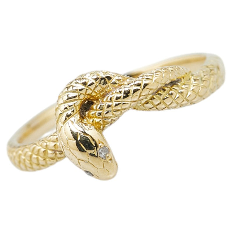 K18YG Yellow Gold Diamond Snake Motif Ring