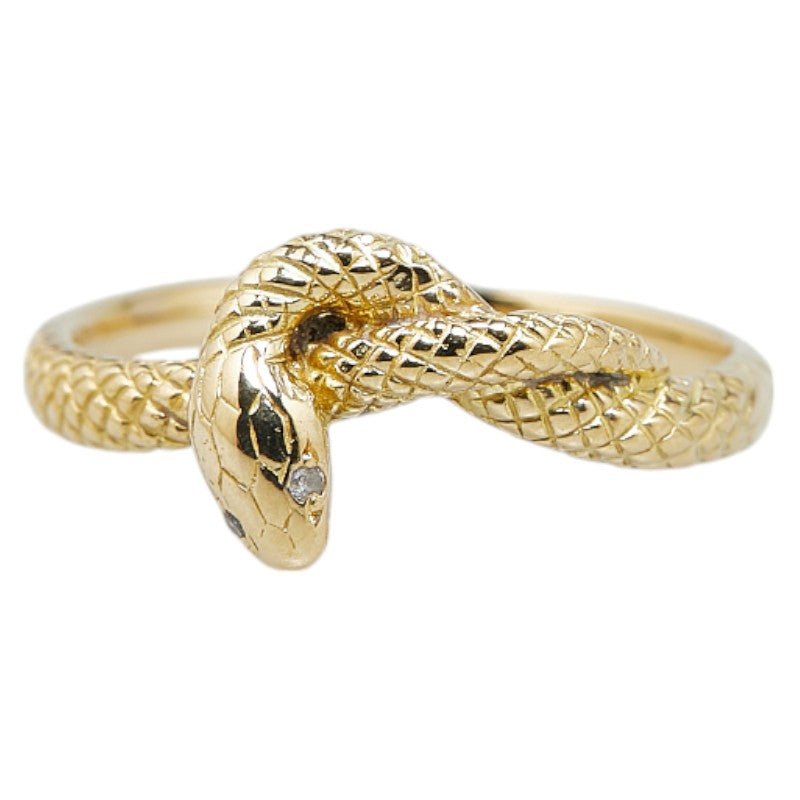 K18YG Yellow Gold Diamond Snake Motif Ring