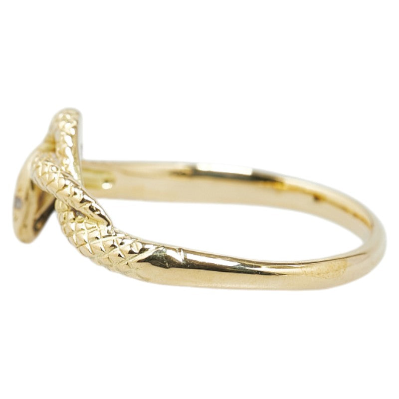 K18YG Yellow Gold Diamond Snake Motif Ring