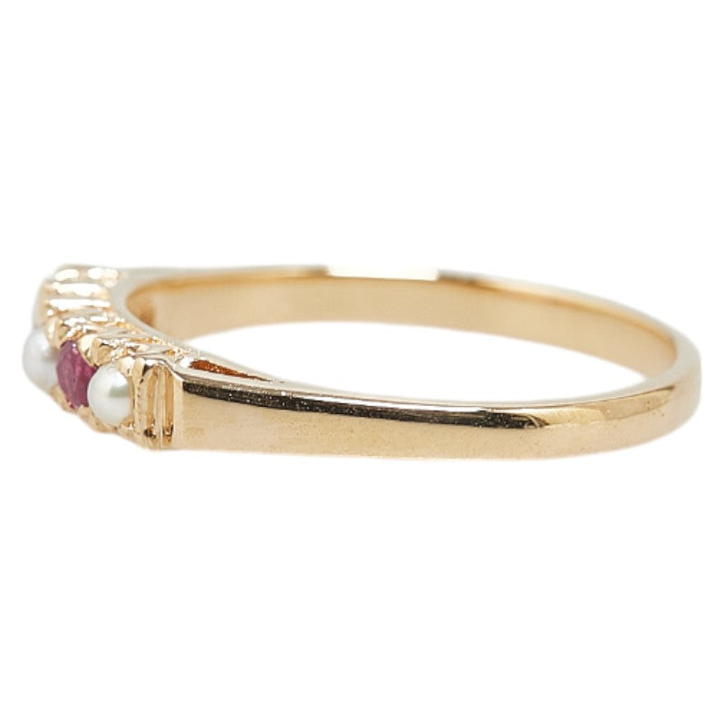 K18YG Yellow Gold Ruby Pearl Ring