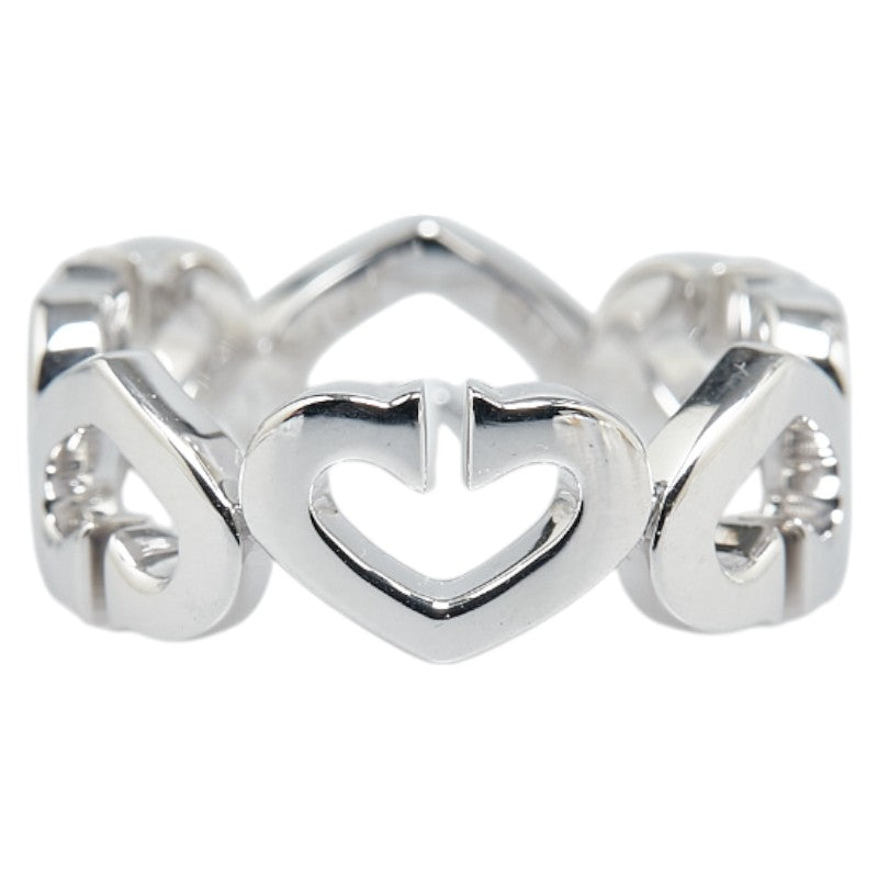 K18WG White Gold Diamond Heart Ring