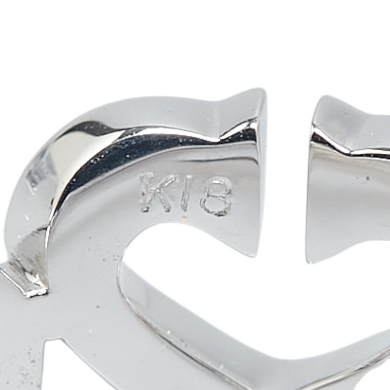 K18WG White Gold Diamond Heart Ring