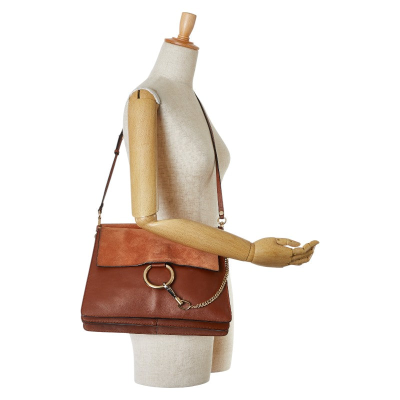 Chloe Faye Brown Leather Shoulder Bag