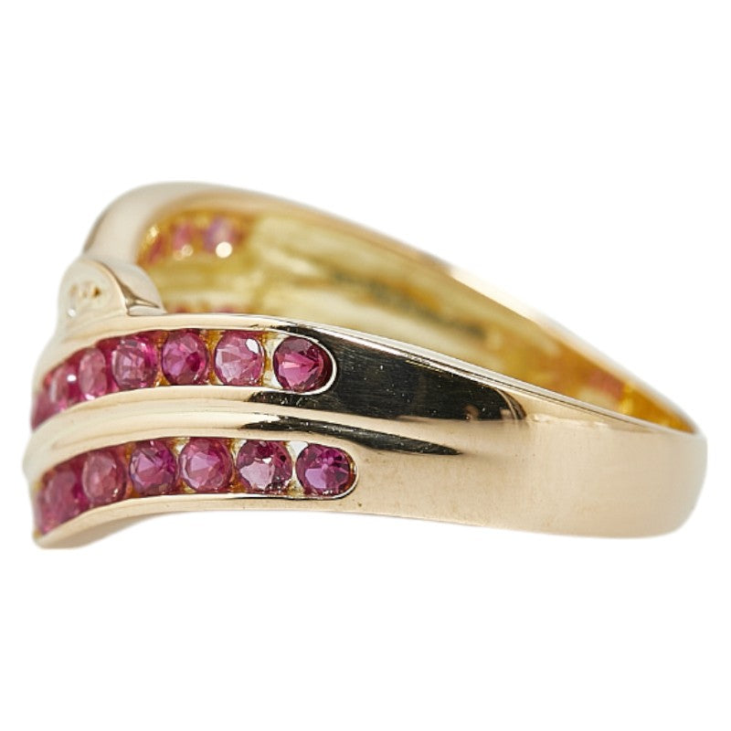 K18YG Yellow Gold Ruby Diamond Ring