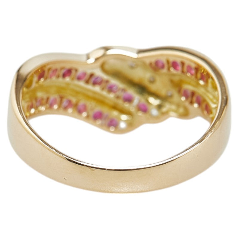 K18YG Yellow Gold Ruby Diamond Ring