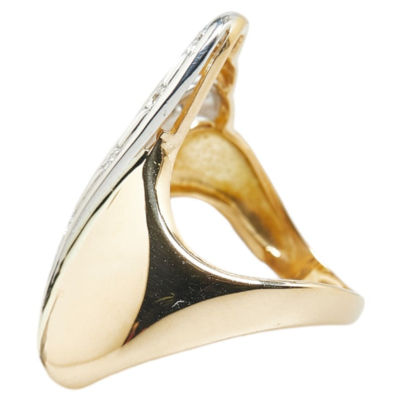 K18YG Yellow Gold Pt900 Platinum Diamond Ring