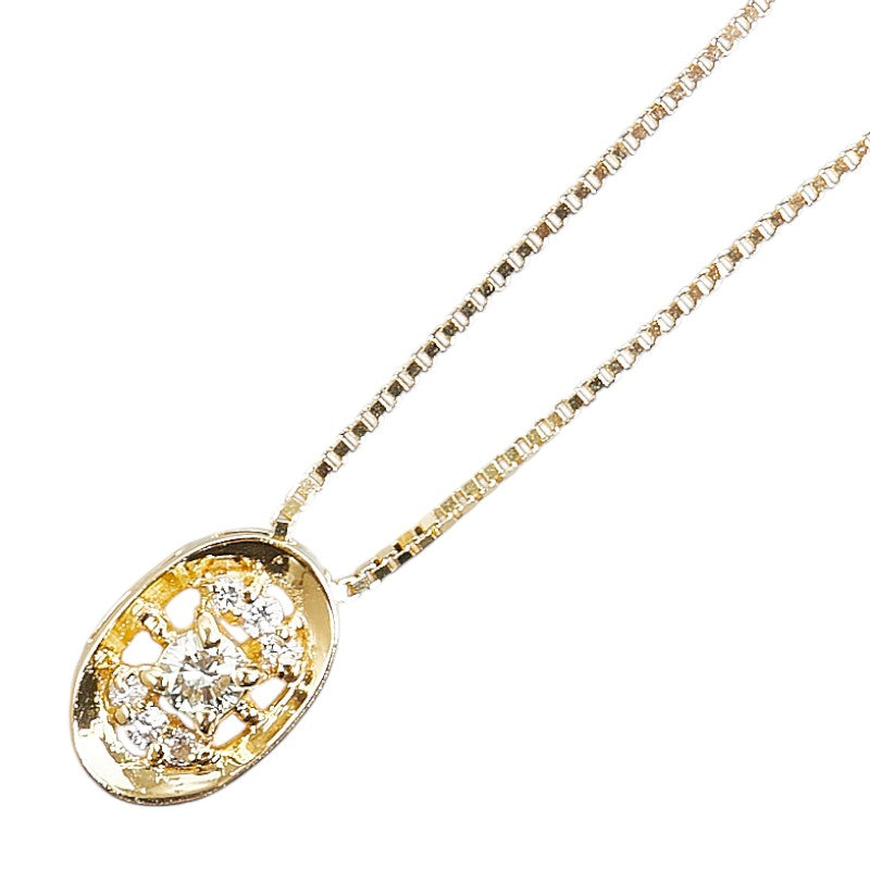 UNOAERRE K18YG Diamond Pendant Necklace