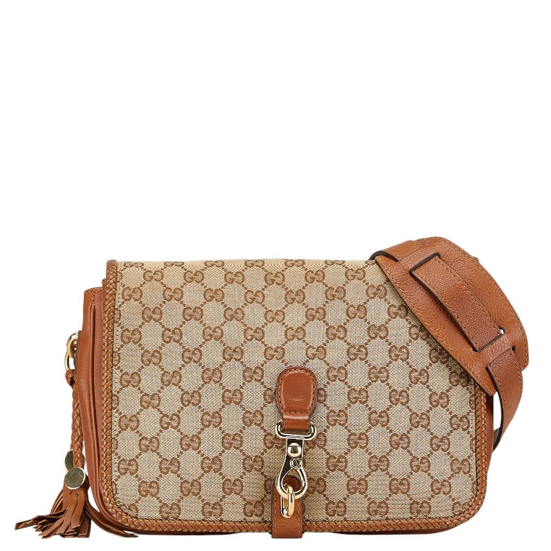 Gucci Marrakech Canvas Leather Shoulder Bag