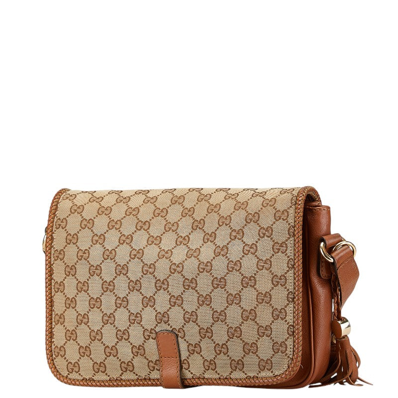 Gucci Marrakech Canvas Leather Shoulder Bag