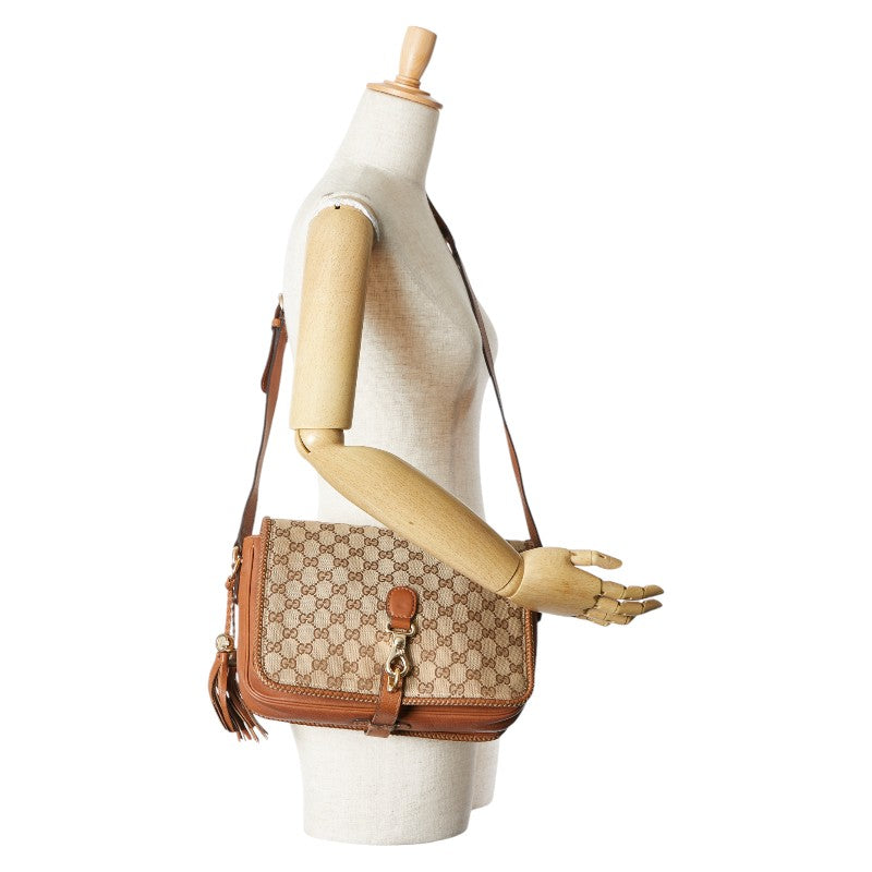 Gucci Marrakech Canvas Leather Shoulder Bag