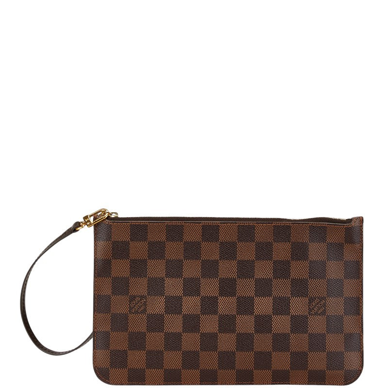 Louis Vuitton Damier Pouch Brown PVC Leather