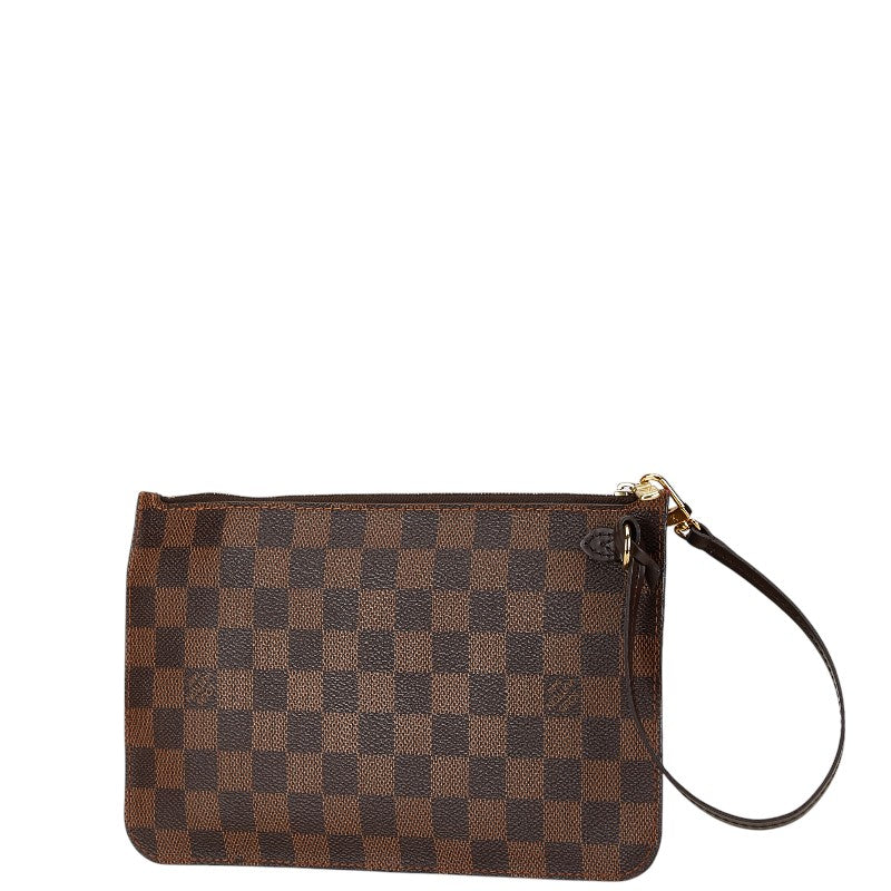 Louis Vuitton Damier Pouch Brown PVC Leather