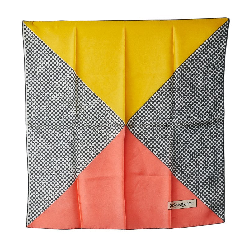 Yves Saint Laurent Silk Polka Dot Scarf