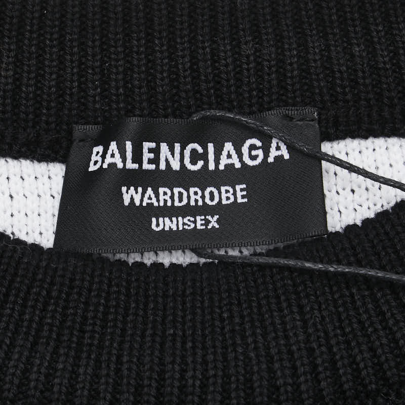 Balenciaga Logo Sweater Cotton S Black White