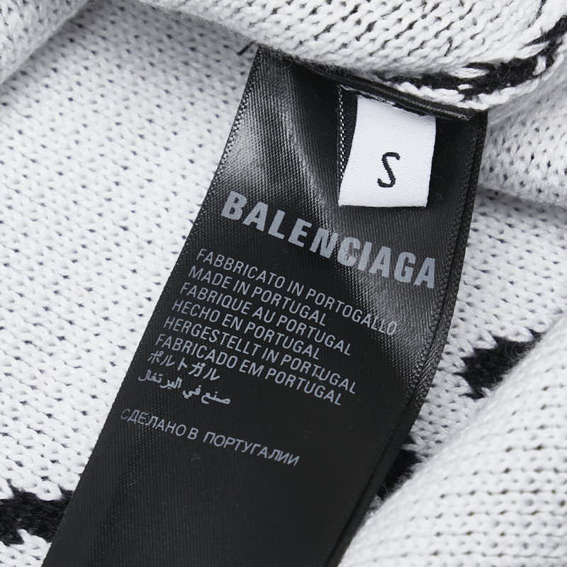 Balenciaga Logo Sweater Cotton S Black White