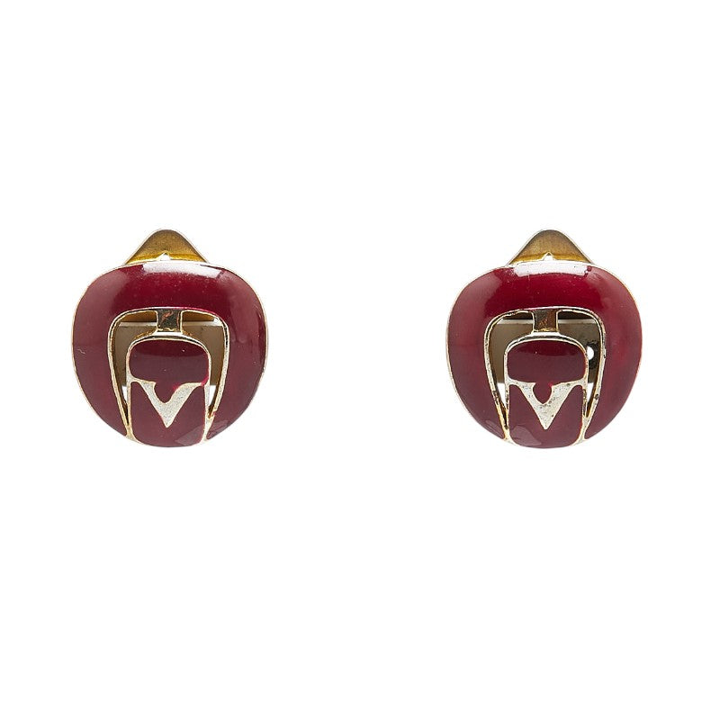 Valentino Gold Red Earrings Plastic