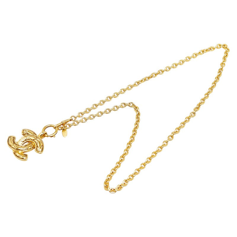 Chanel Matelasse Coco Mark Necklace Gold