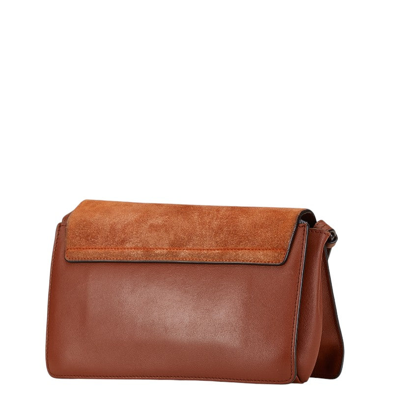 Chloe Leather Suede Shoulder Bag Brown