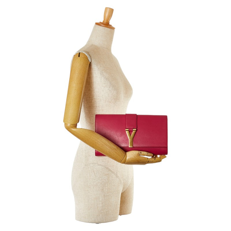 Yves Saint Laurent Y Line Leather Clutch Bag