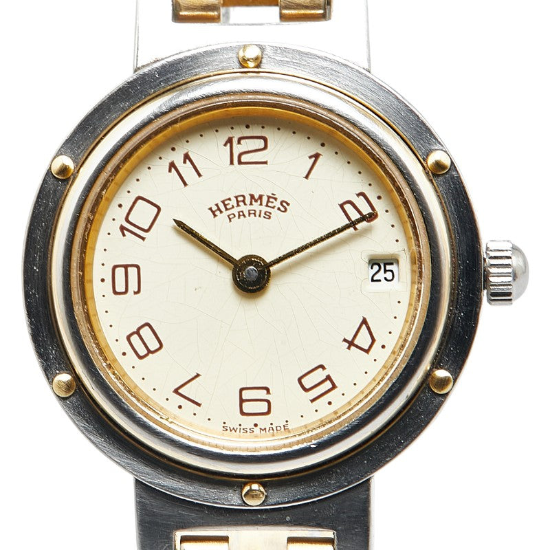 Hermes Clipper Quartz Watch Stainless Steel