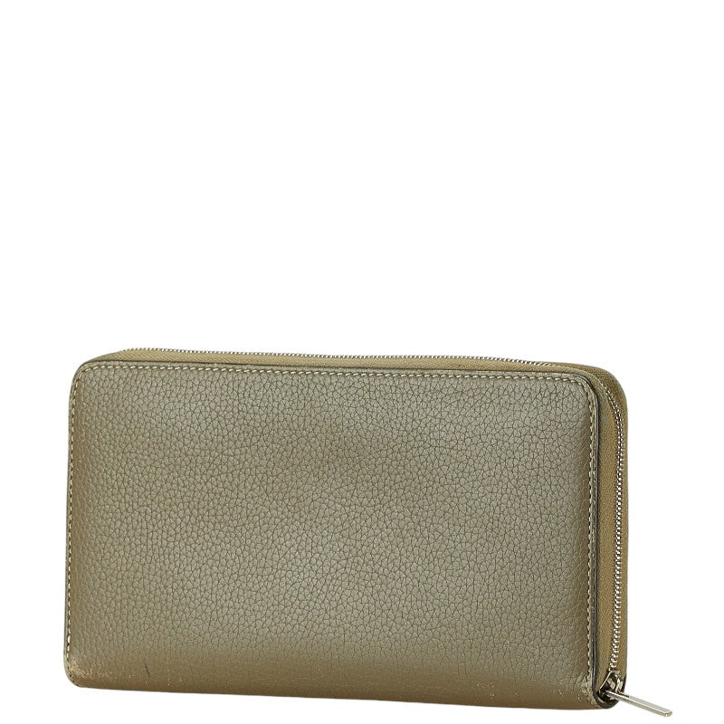 Celine Leather Long Wallet Gray