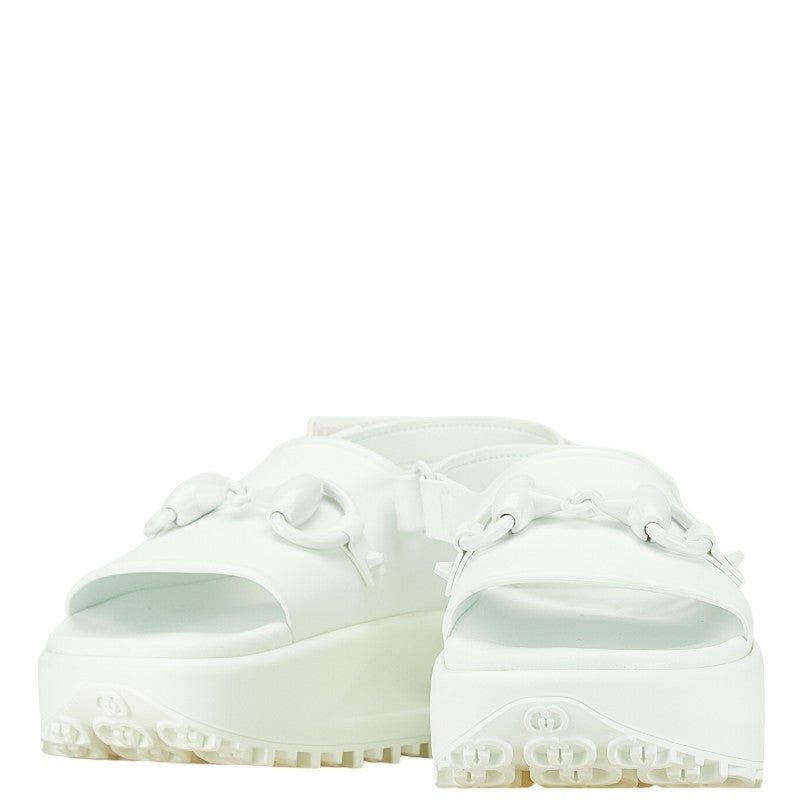 Gucci Horsebit Platform Sandals Rubber White