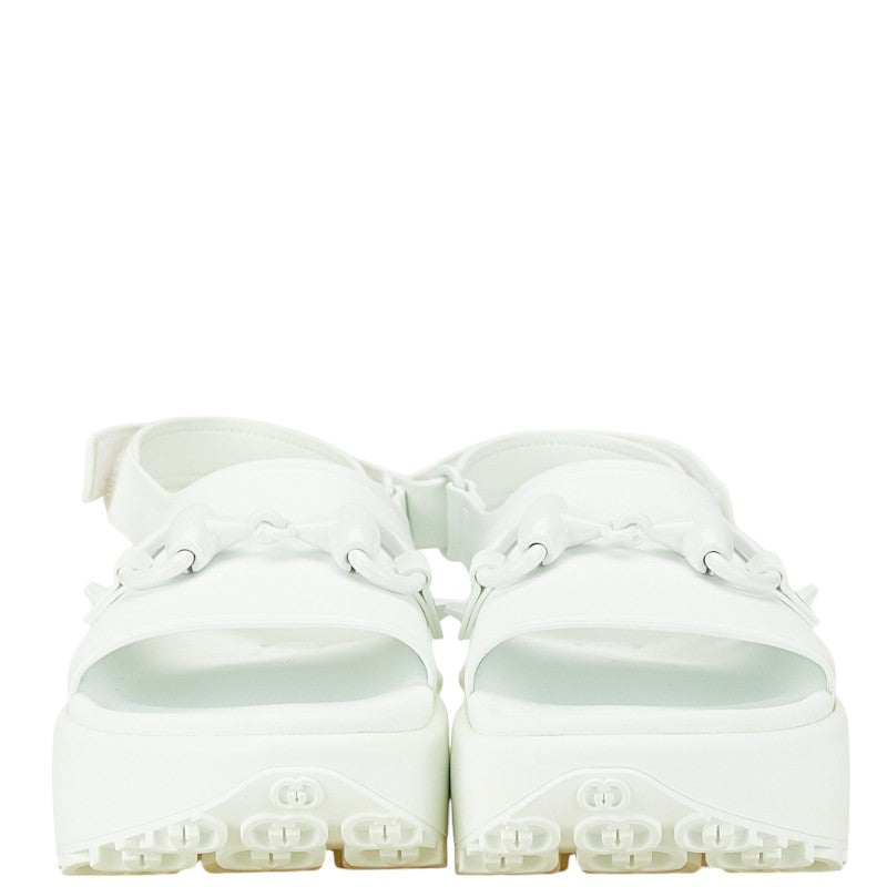 Gucci Horsebit Platform Sandals Rubber White