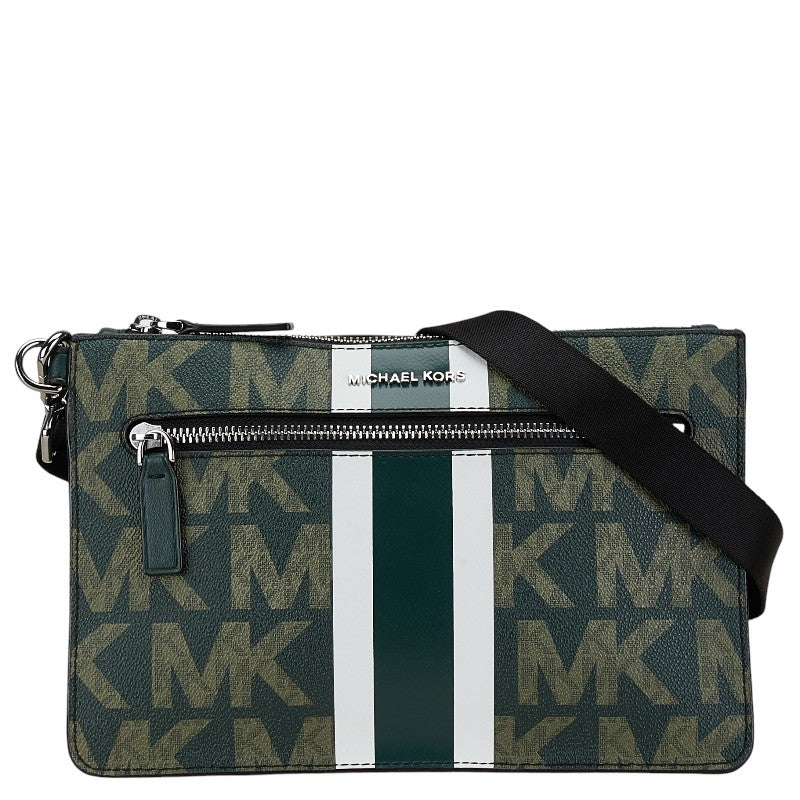 Michael Kors Signature Crossbody Bag Green PVC Leather