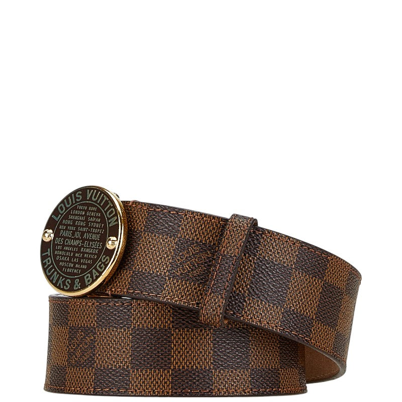 Louis Vuitton Damier T&B Belt Brown PVC Leather