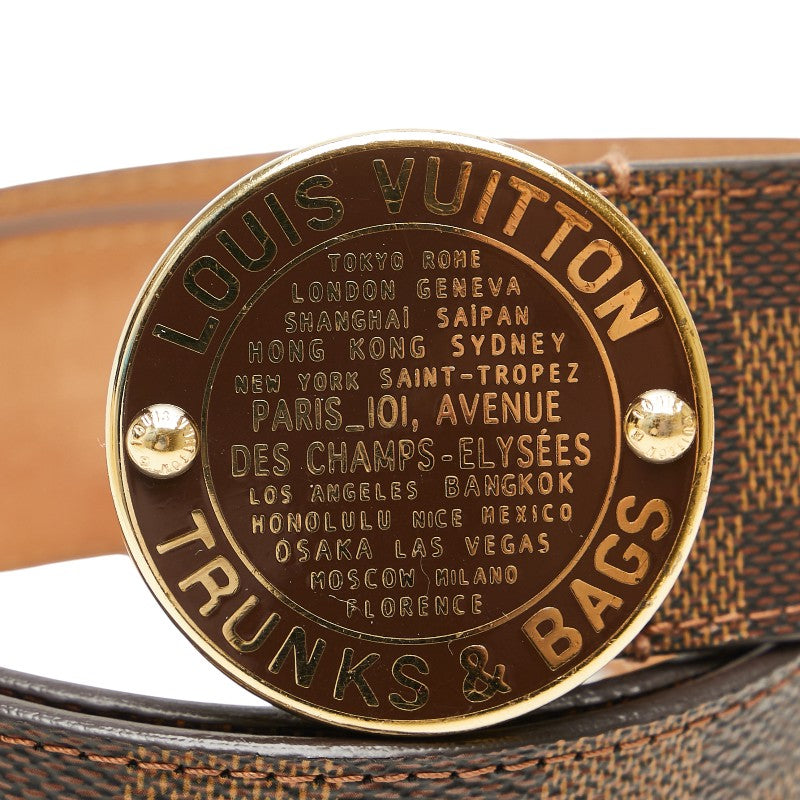 Louis Vuitton Damier T&B Belt Brown PVC Leather