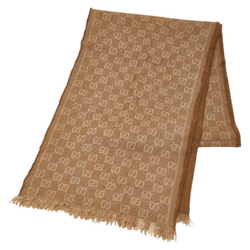 Gucci Wool GG Stole Scarf Brown