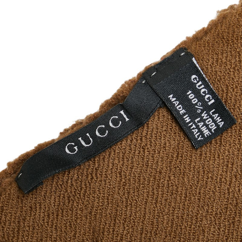 Gucci Wool GG Stole Scarf Brown