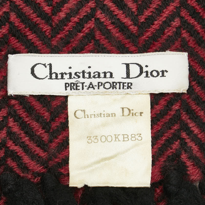 Dior Wool Scarf Red Black