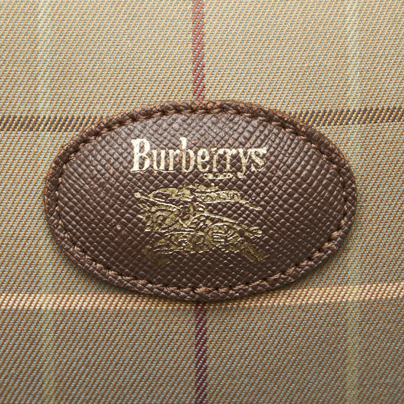 Burberry Check Canvas Leather Pouch