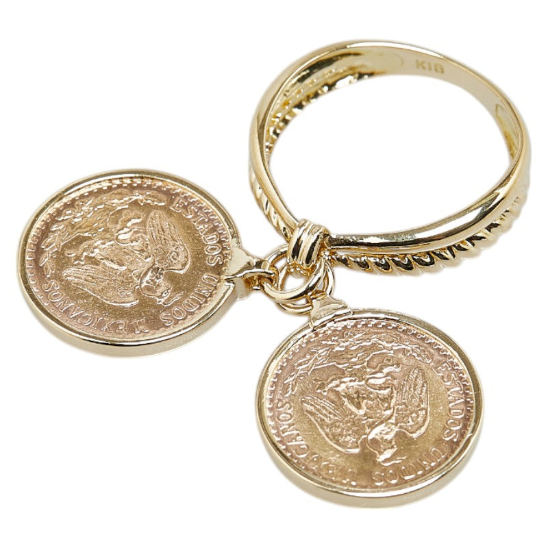 K21.6 Gold K18YG Yellow Gold 2 Peso Coin Ring