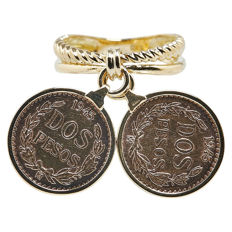 K21.6 Gold K18YG Yellow Gold 2 Peso Coin Ring